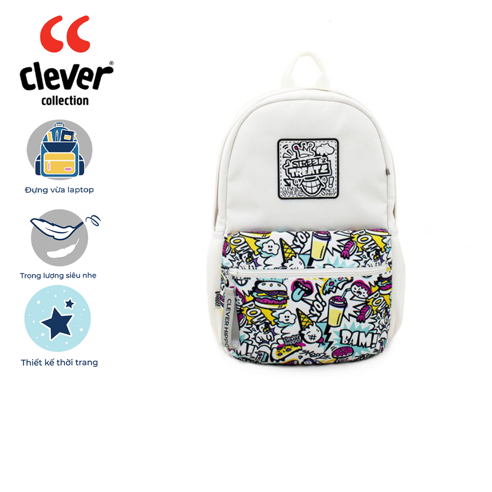 Ba Lô CLEVERHIPPO Urban - Street Style BST6202/WHITE