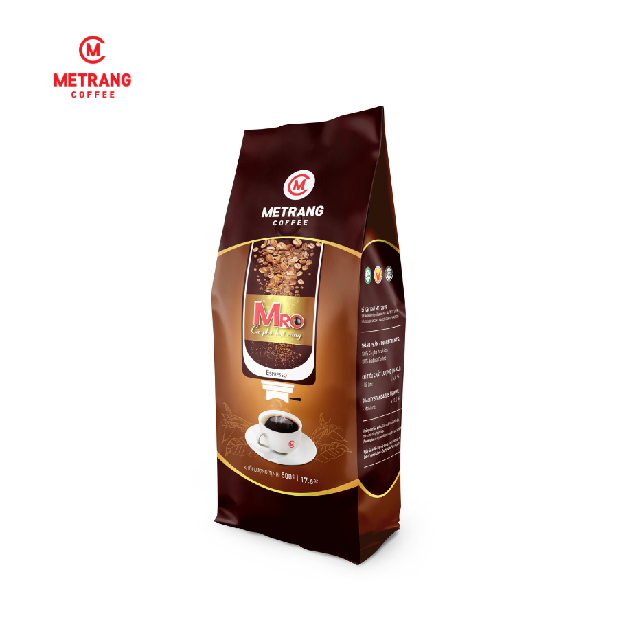 Cà Phê pha máy Mê Trang MRO - túi hạt 500g - cà phê nguyên chất