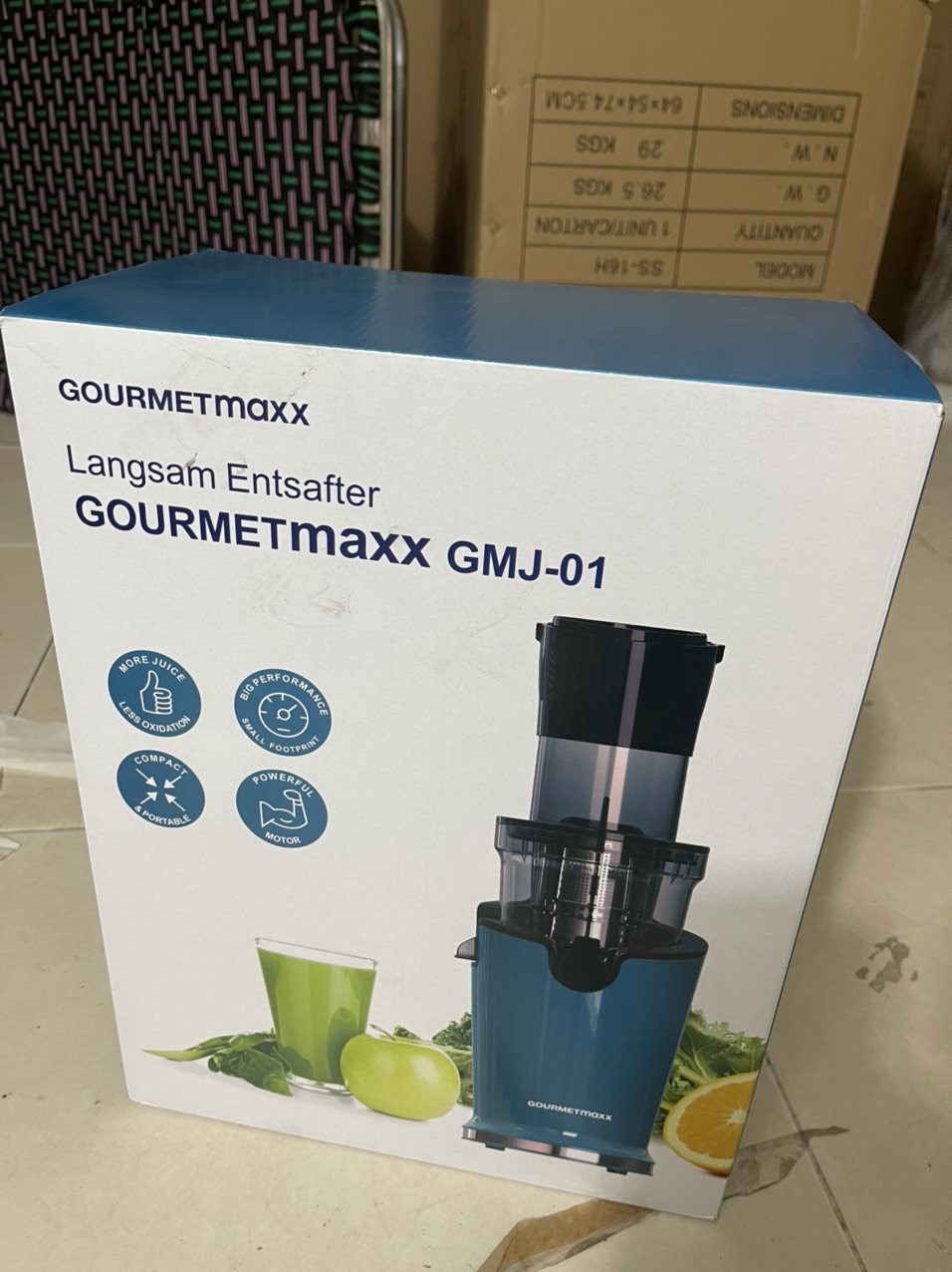 Máy ép hoa thương hiệu Đức Gourmetmaxx- Máy ép tốc độ chậm - ép kiệt bã tới 96%- Hàng cao cấp động cơ khỏe có thể dùng được cho các nhà hàng khách sạn-Bảo hành 1 năm