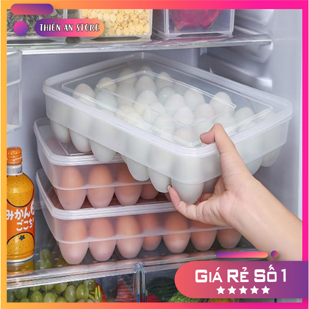 [🌷TẶNG VÁ XỚI CƠM] Hộp đựng trứng 24 quả Việt Nhật có nắp, hộp đựng trứng trong tủ lạnh, hộp đựng trứng 2 tầng, hộp đựng trứng gà, khay đựng trứng 24 quả Việt Nhật, khay đựng trứng trong tủ lạnh