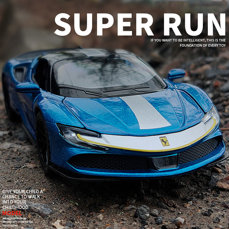 Xe mô hình Ferrari SF90 Stradale tỷ lệ 1:32 khung hợp kim có đế