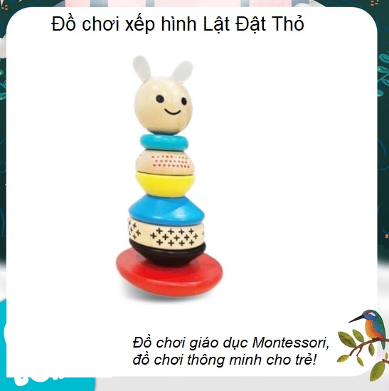 Bộ Xếp Gỗ Lật Đật Hình Thỏ( hàng quà tặng)