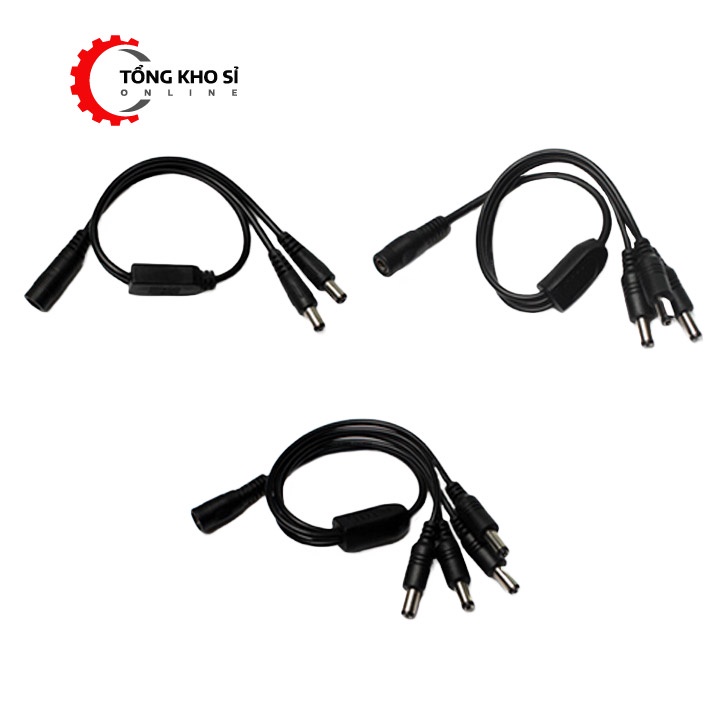 Dây cáp chia nguồn điện dc 5.5*2.1mm 2/3/4 chân ra cho cctv camera đèn led dây