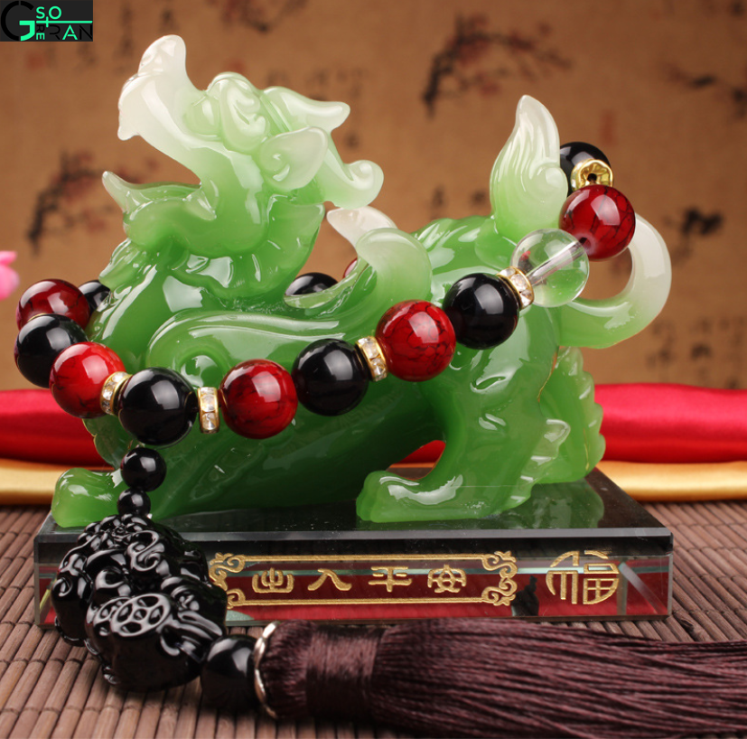 [HCM]Tượng nước hoa Kỳ Lân phong thủy ngọc đa sắc WD1659