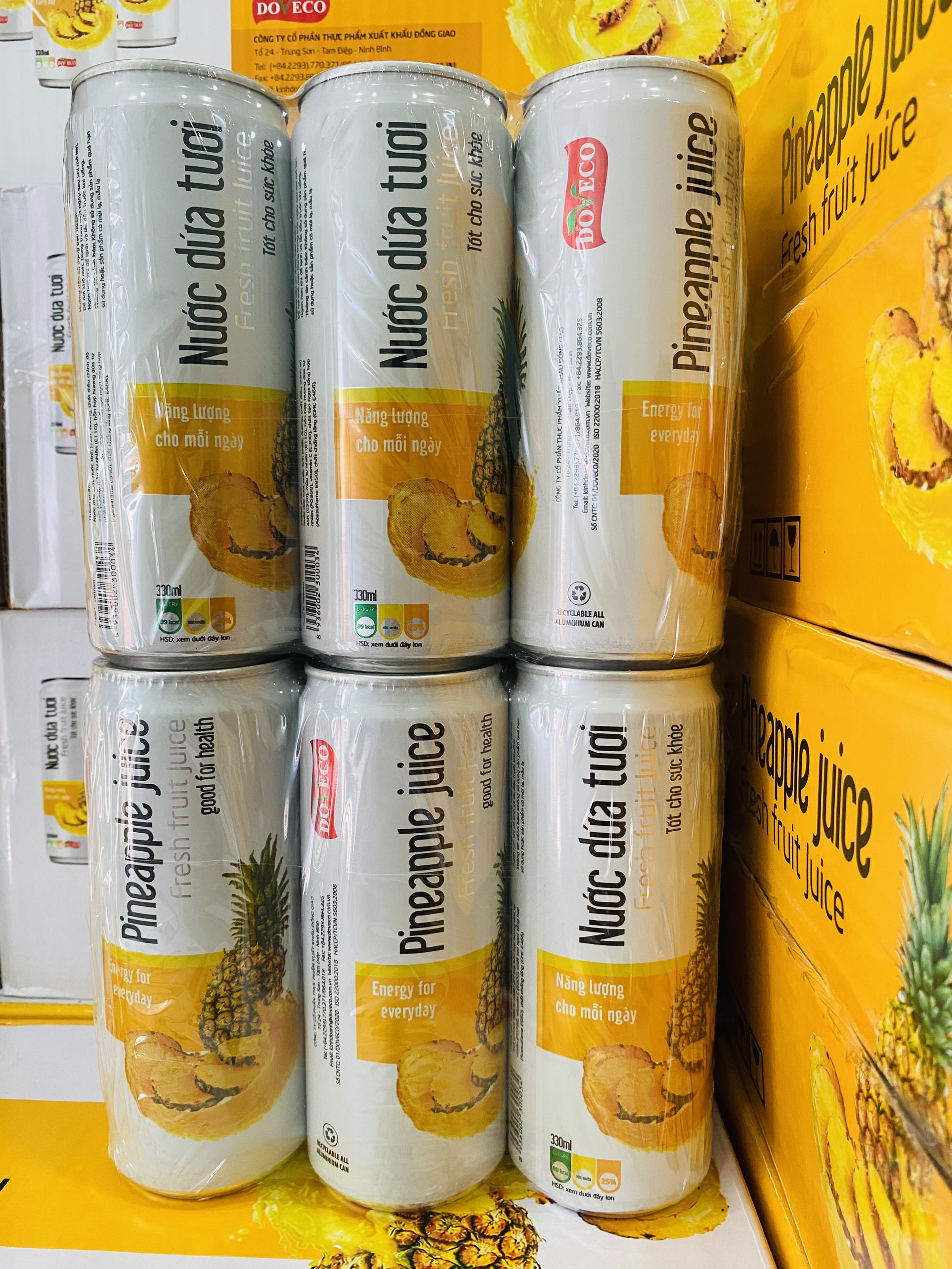 [HCM]1 thùng Nước ép Dứa tươi Doveco 24 lon nước ép dứa tươi nguyên chất siêu ngon pineapple juice