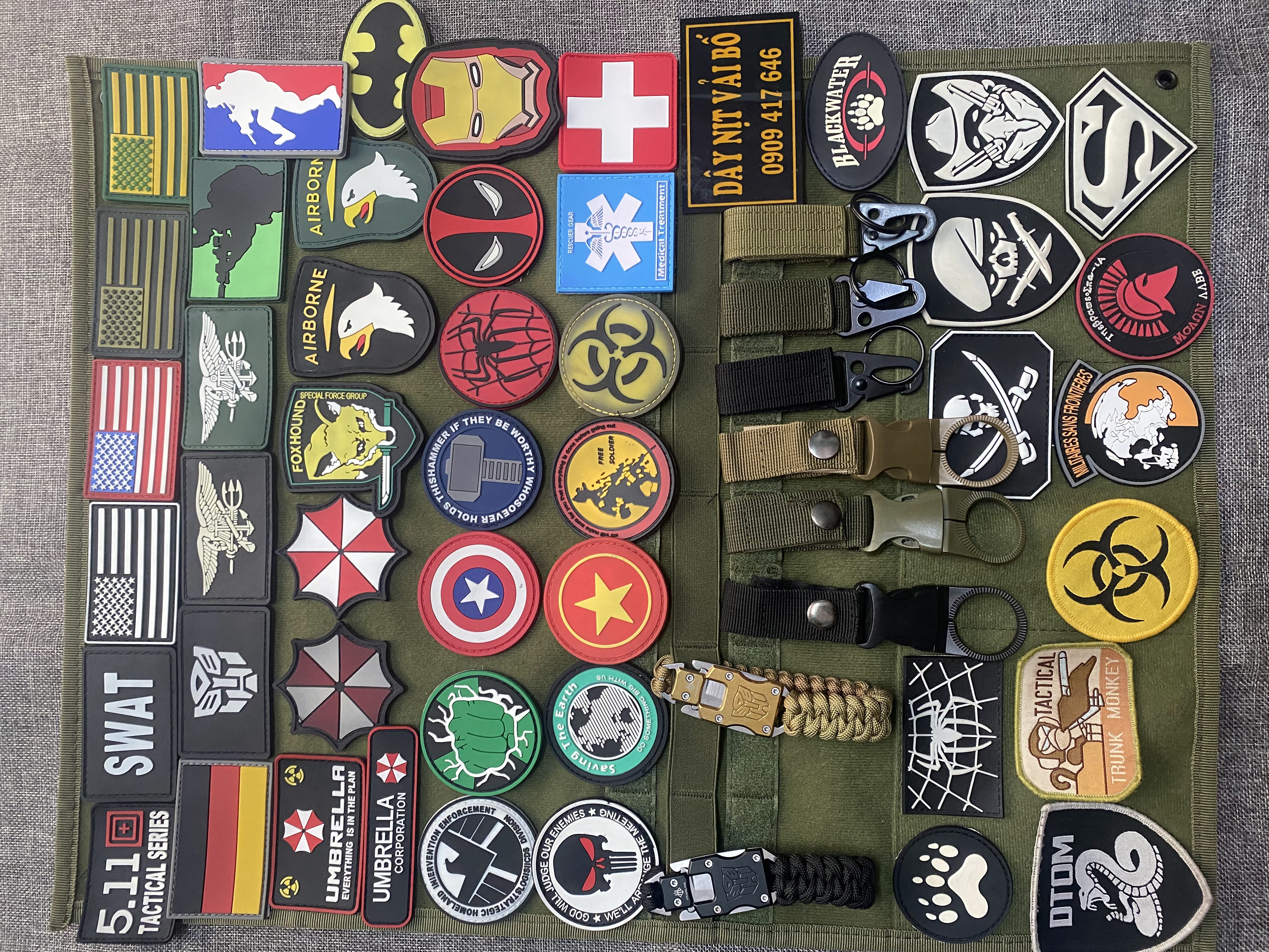 Miếng dán logo sticker patch velcro bằng nhựa PVC cờ Mỹ dán trang trí balo lính áo lính