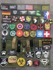 Miếng dán logo sticker patch velcro bằng nhựa PVC cờ Mỹ dán trang trí balo lính áo lính
