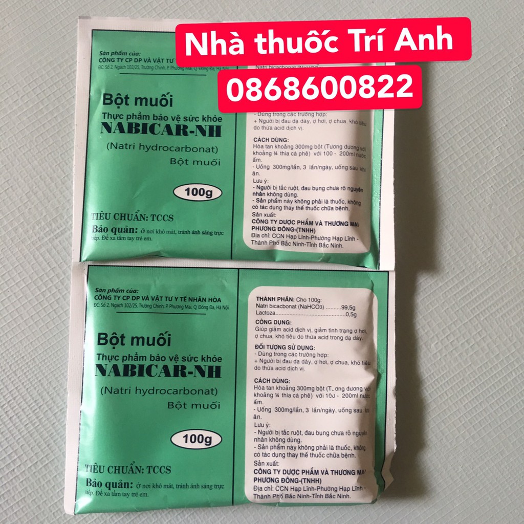 COMBO 3 GÓI MUỐI ĐA NĂNG NABICAR LOẠI 100GR trắng răng đa năng