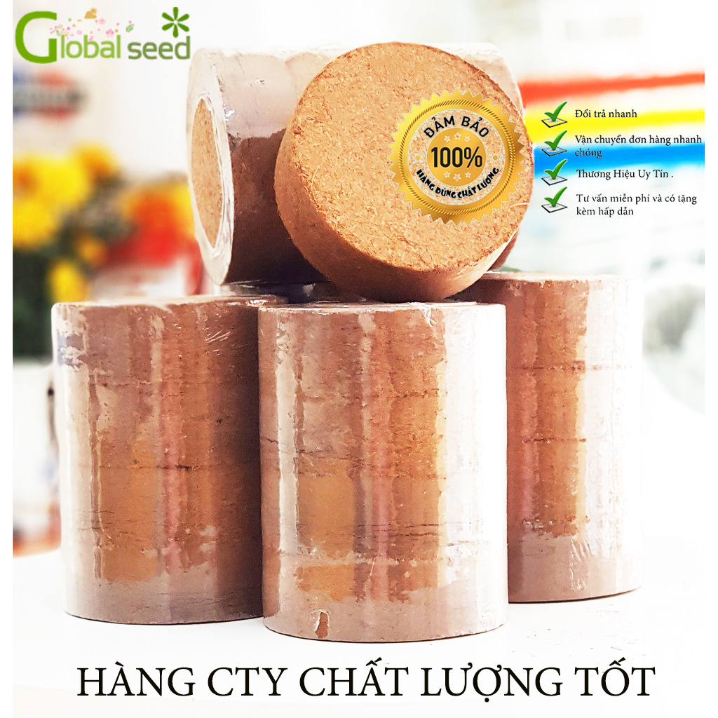 4 viên nén lớn 450gram đất hữu cơ trồng rau, trồng cây- trồng rau mầm tiện lợi