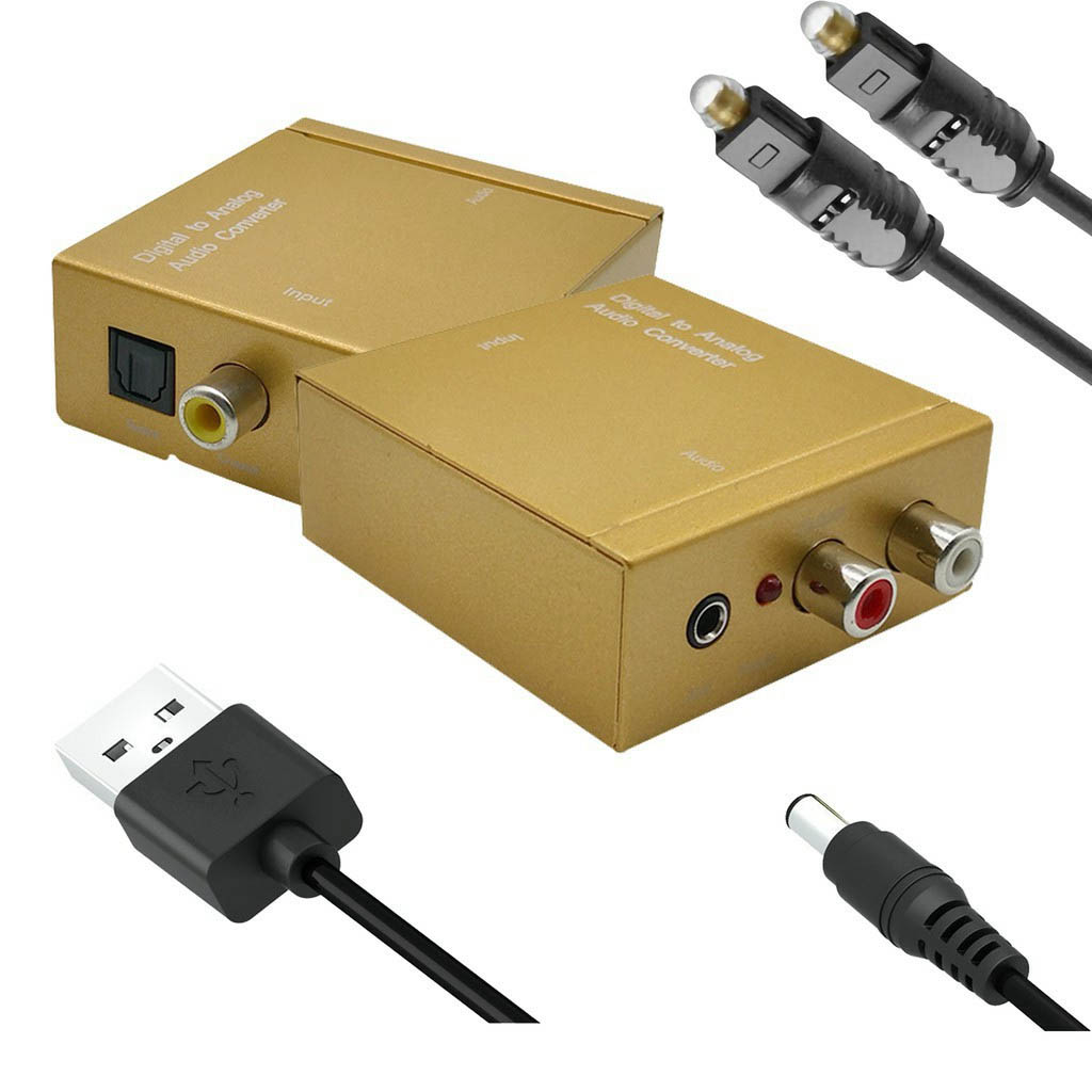 Bộ chuyển âm thanh TV 4K quang optical sang audio AV ra amply + Cáp optical , Cáp nguồn , AV 4 Đầu bông sen