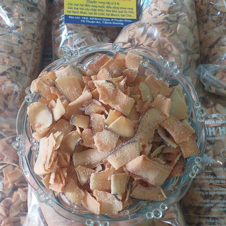Dừa khô giòn đóng túi zíp 500-1kg