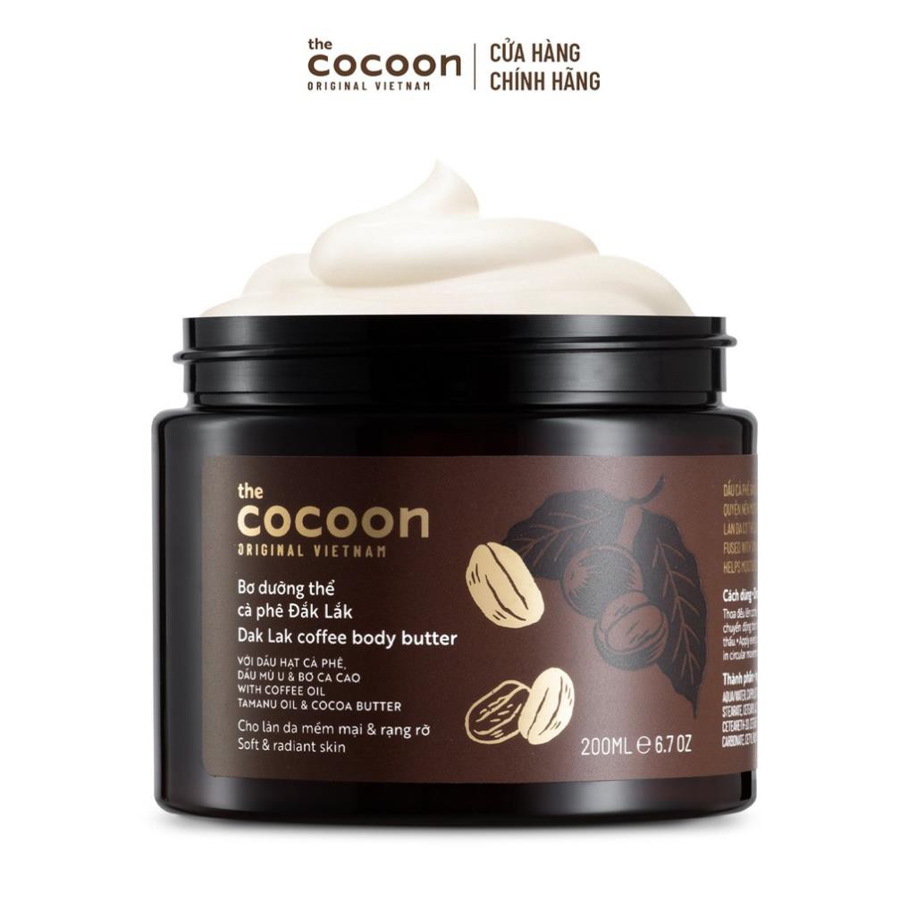 [HÀNG CHÍNH HÃNG] Bơ Dưỡng Thể Cà Phê Đắk Lắk Cocoon 200ml