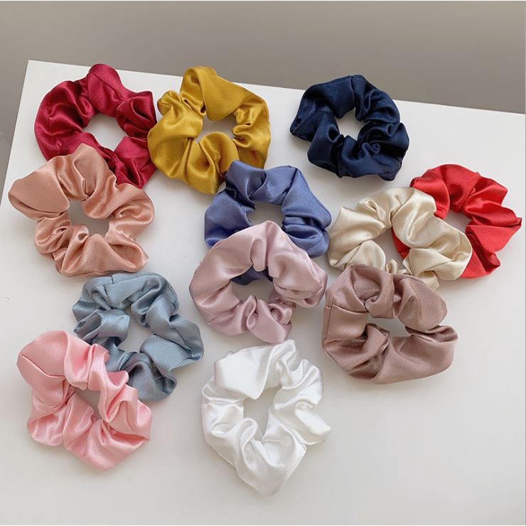 Thun buộc tóc Scrunchies Lụa satin mềm