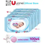 Combo Tiết Kiệm - 4 Gói Khăn Ướt Bobby Care Không Hương 100 Tờ/Gói