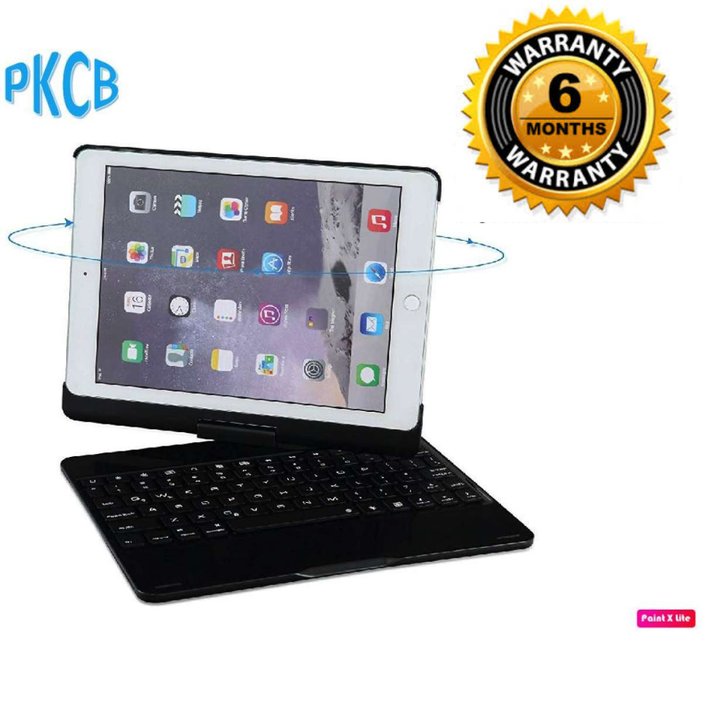 Bàn phím Bluetooth kiêm ốp lưng cho iPad Air xoay 360 độ hỗ trợ đèn bàn phím - PKCB