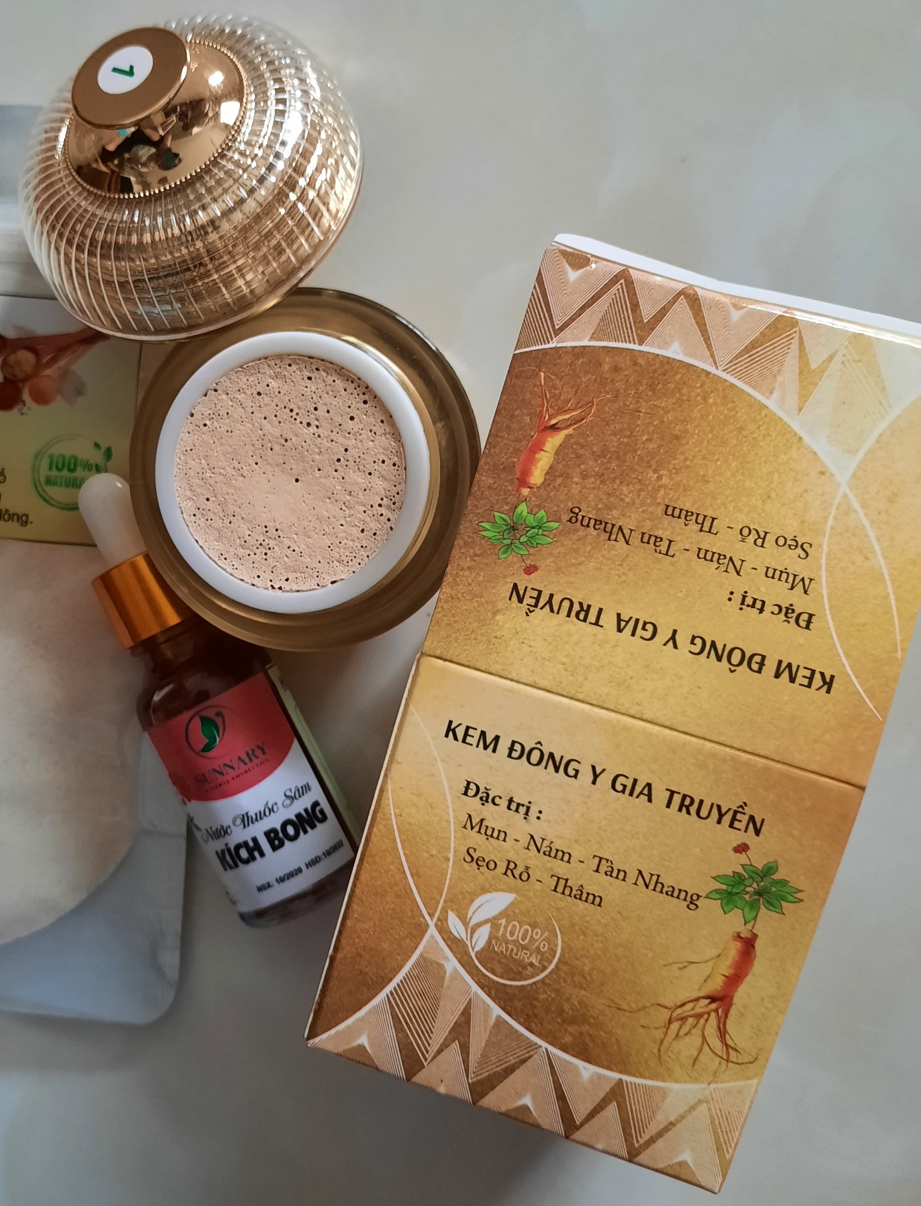 Combo kích bong + kem đen tái tạo da, dứt điểm mụn, nám, tàn nhang hủ tỏi mẫu cũ tặng kèm thảo dược cốt sâm kích bong, siêu bong nhanh