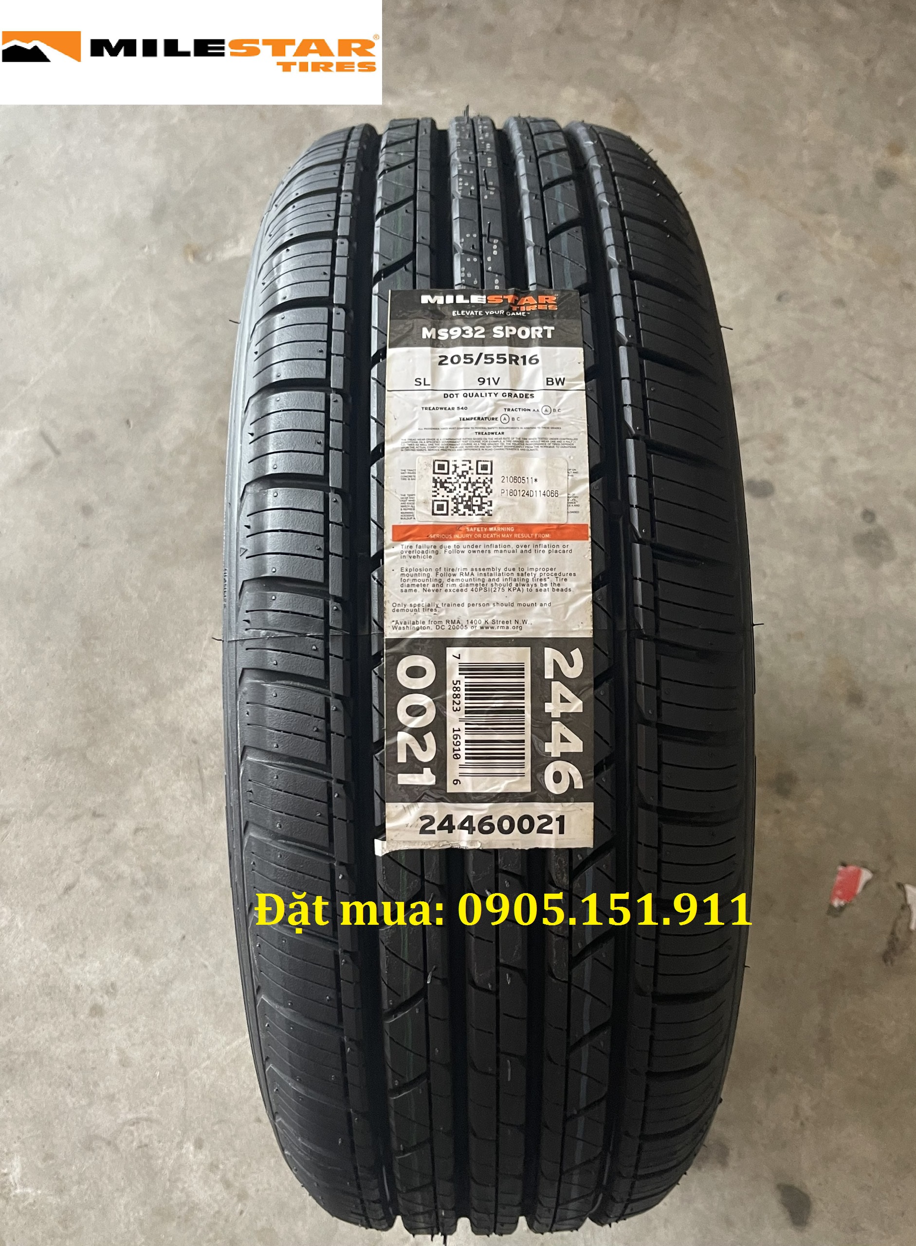 Lốp xe XPANDER: 205/55R16 91V Lốp MILESTAR MS932 Sports-Thương hiệu tiêu chuẩn Mỹ lốp chất lượng cao....TOP 1 bán chạy