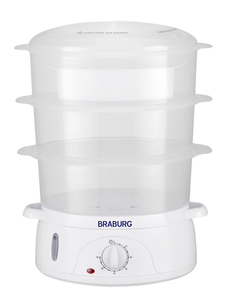 Nồi Hấp Điện 3 Tầng Braburg Bảo Hành 12 Tháng, Tự Động Ngắt
