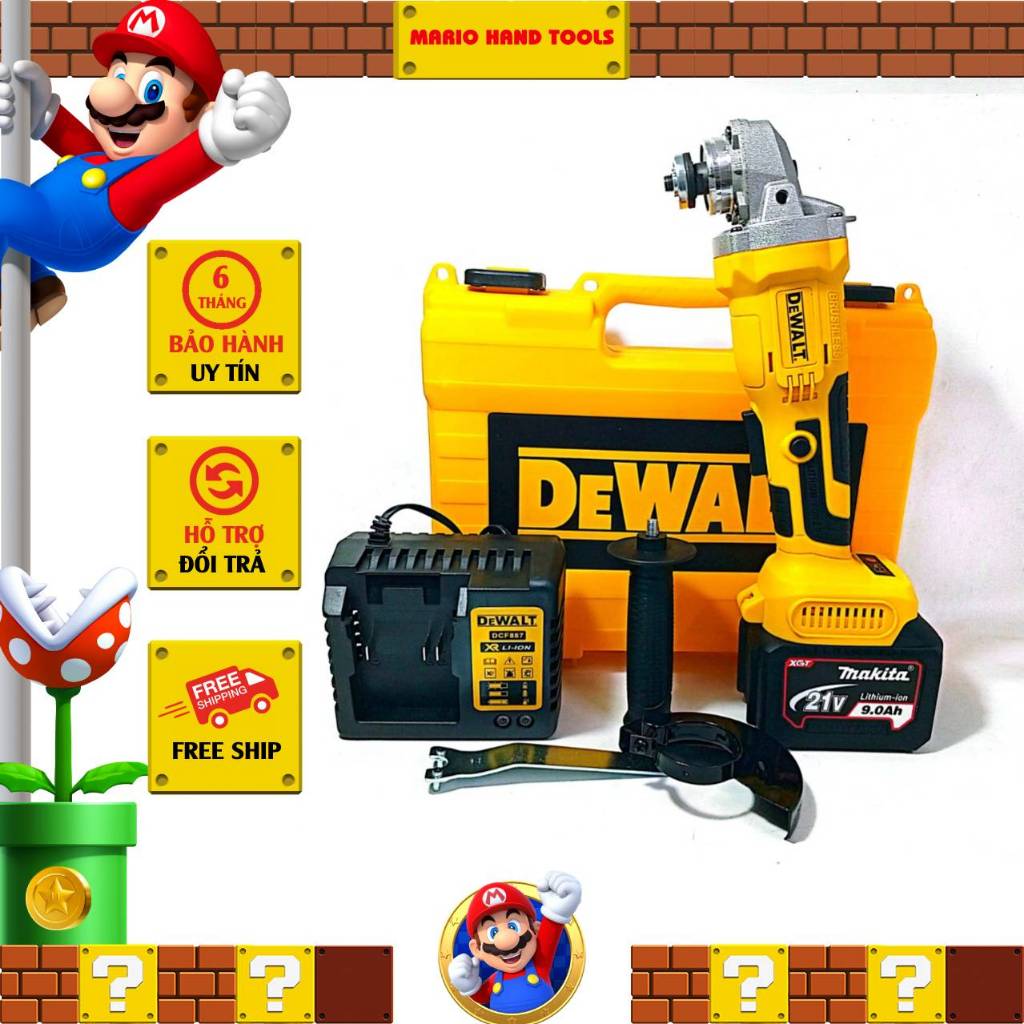 Máy cắt, máy mài dùng pin Dewalt 20v 199v, không chổi than, pin 15 cell, dòng xả cao mạch 3 mosfet