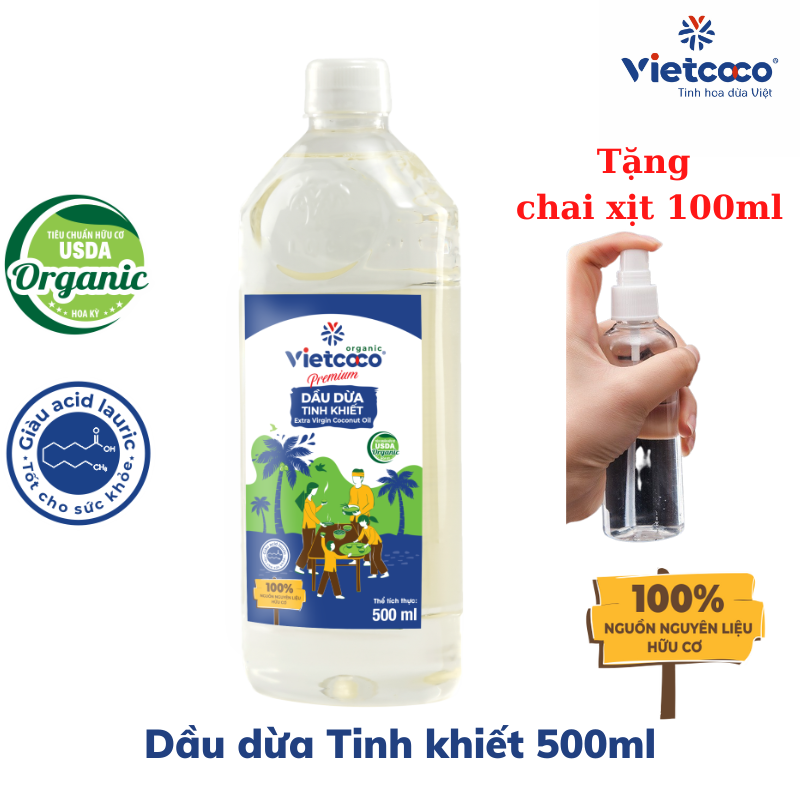 Dầu dừa tinh khiết Vietcoco chai Pet