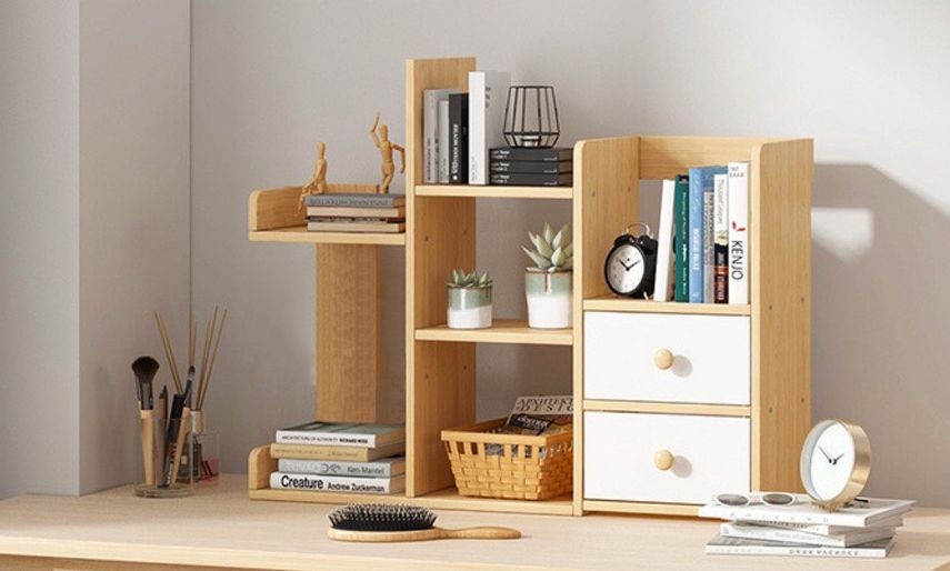 Kệ sách để bàn , kệ sách trang trí để bàn làm việc chất liệu gỗ mdf