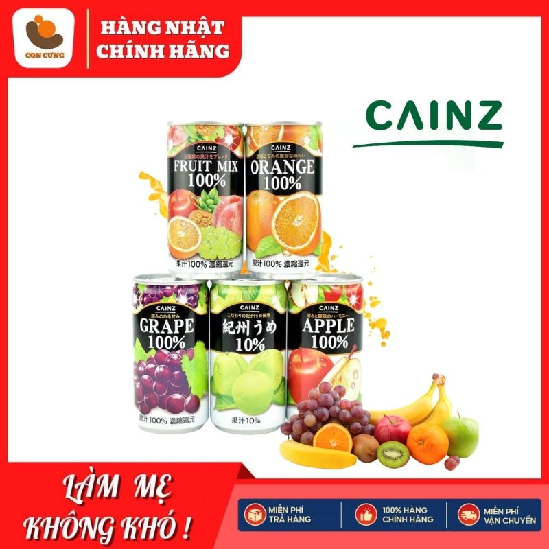 Nước ép trái cây Cainz hàng chính hãng nội địa Nhật 190g
