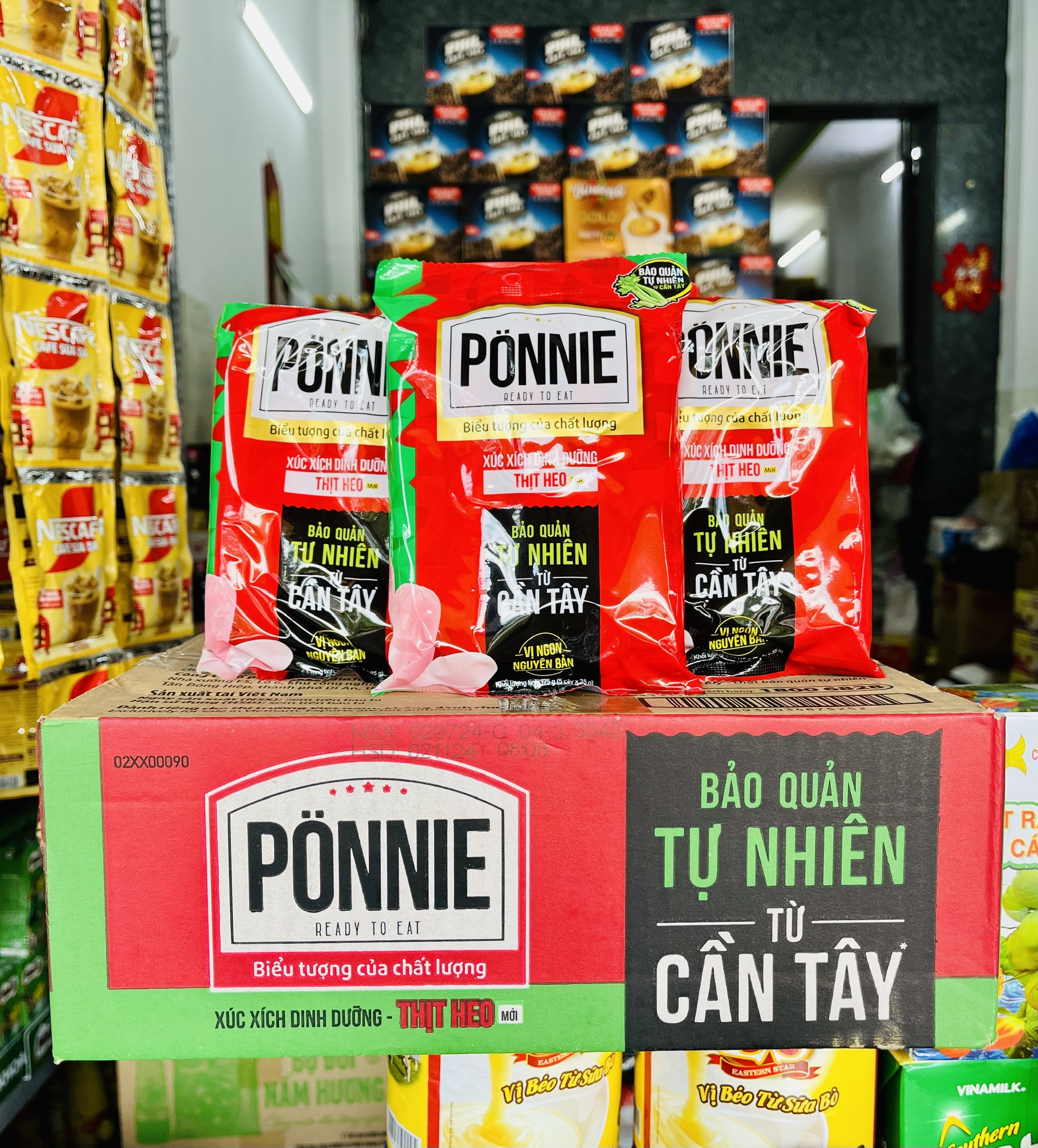 Xúc xích dinh dưỡng thịt heo Ponnie gói