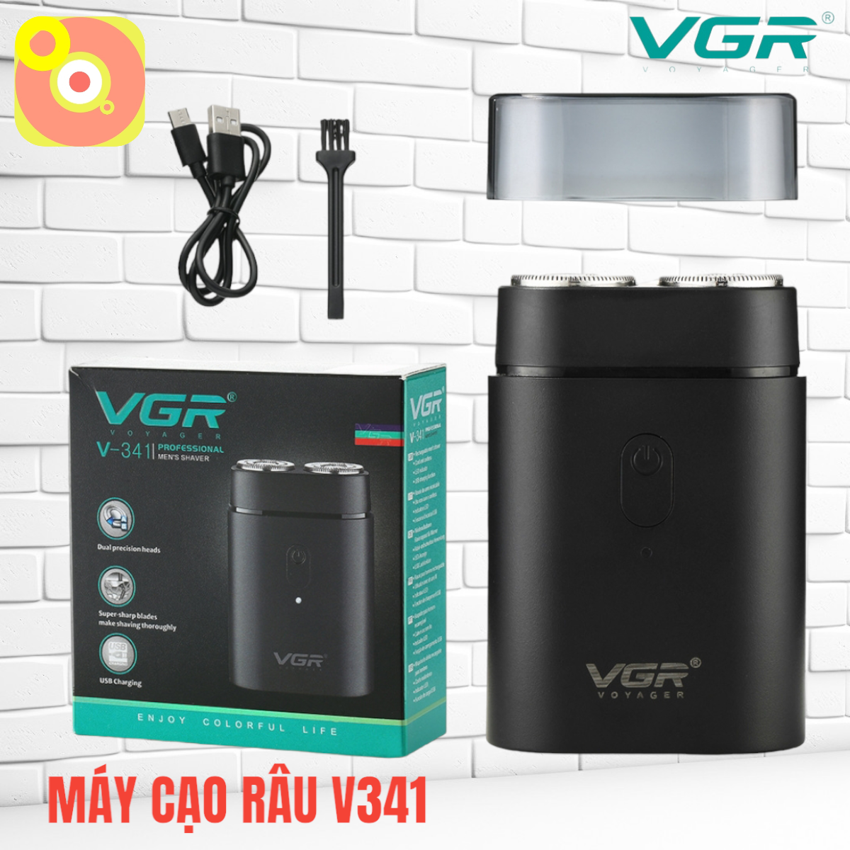  Máy Cạo Râu V341 - VGR Nhỏ Gọn Dễ Mang Theo Công Suất 5W Và Chống Nước Tuyệt Đối Lưỡi Dao Tự Động Mài Sắc 