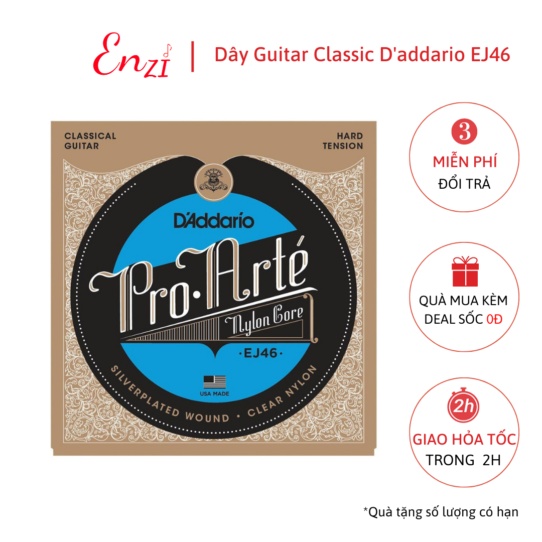 Dây Đàn Guitar Classic DAddario EJ46  dây dàn guitar classic cổ điển dây nylon chất lượng Enzi