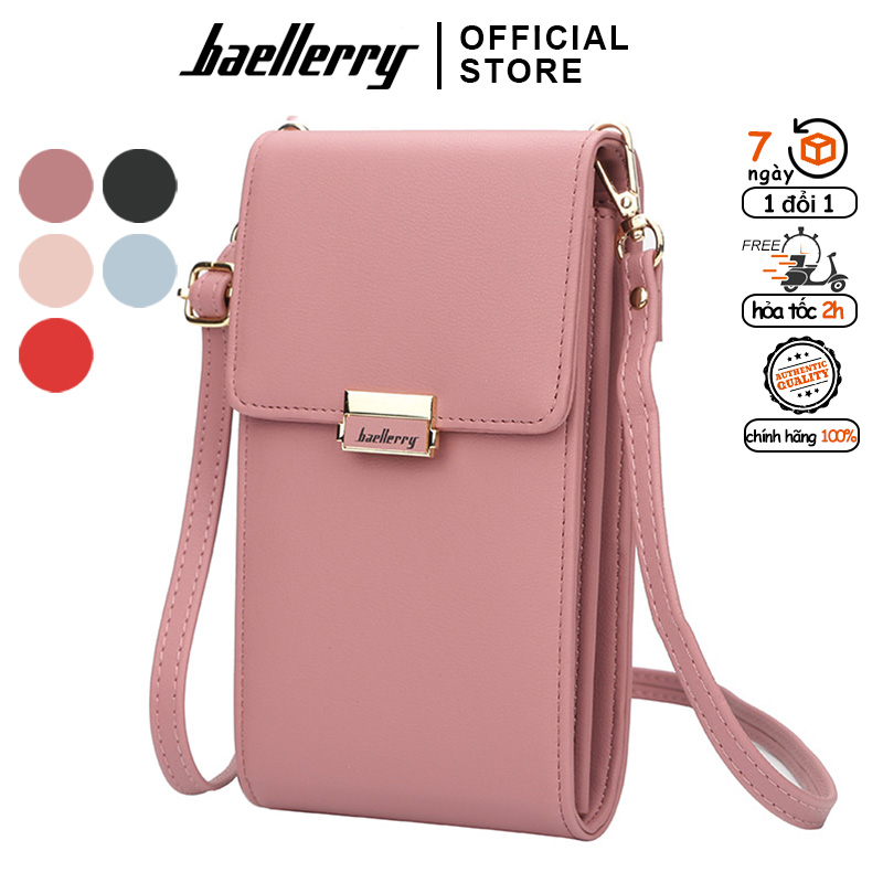 Bóp Ví Đeo Chéo Hiệu Baellerry Mini Dáng Đứng Để Vừa Điện Thoại Smartphone Các Loại Card, Chứa Các Loại Thẻ Atm, Điện Thoại, Tiền Mặt - WL05191