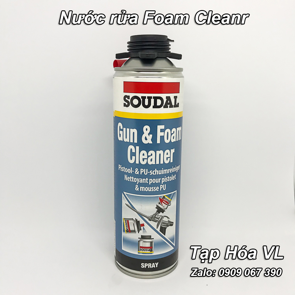 Nước rửa keo bọt nở (Foam) thương hiệu Soudal 500ml