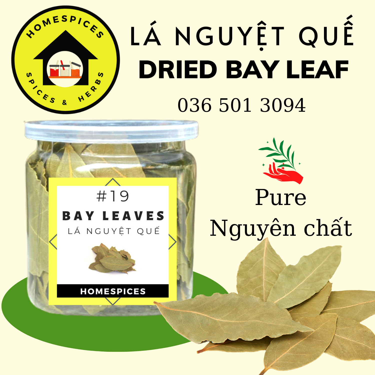 (VOUCHER FREESHIP BÊN DƯỚI) Lá Nguyệt Quế sấy khô -USA  Dried Bay leaves - lá thơm  nấu món các món hầm, phở, bò kho hoặc dùng làm sigil  HOMESPICES gia vị của mọi  nhà Herbs - Lá bay thơm - homespices - lá thơm rắc món ăn