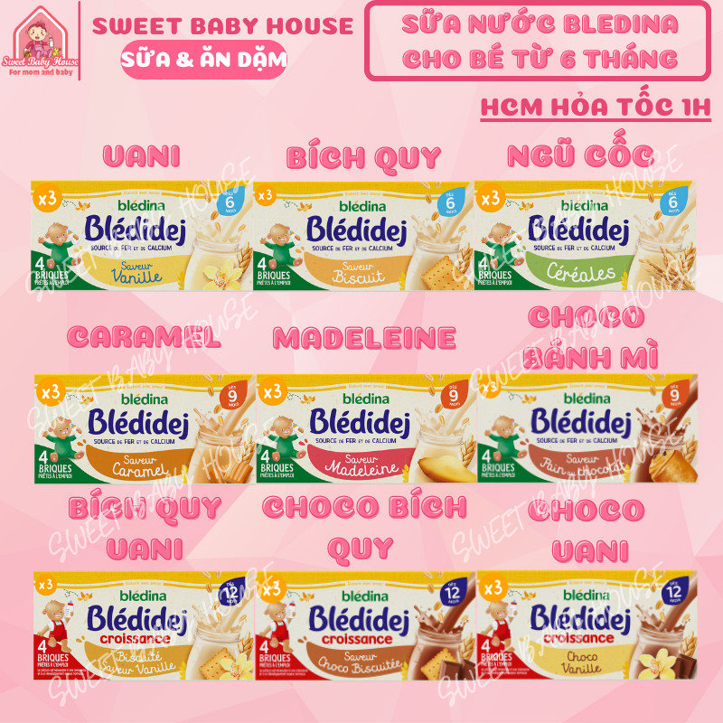 Sữa Bledina nước 250ml tăng cân cho bé 6 tháng, 9 tháng, 12 tháng hàng Pháp. Date 8/2024 - Sweet Baby House