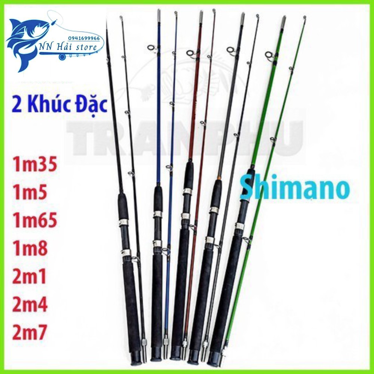 Cần câu 2 khúc shimano đặc ruột chuyên câu lăng xê và câu lure đủ mọi size 1m35 1m5...2m7