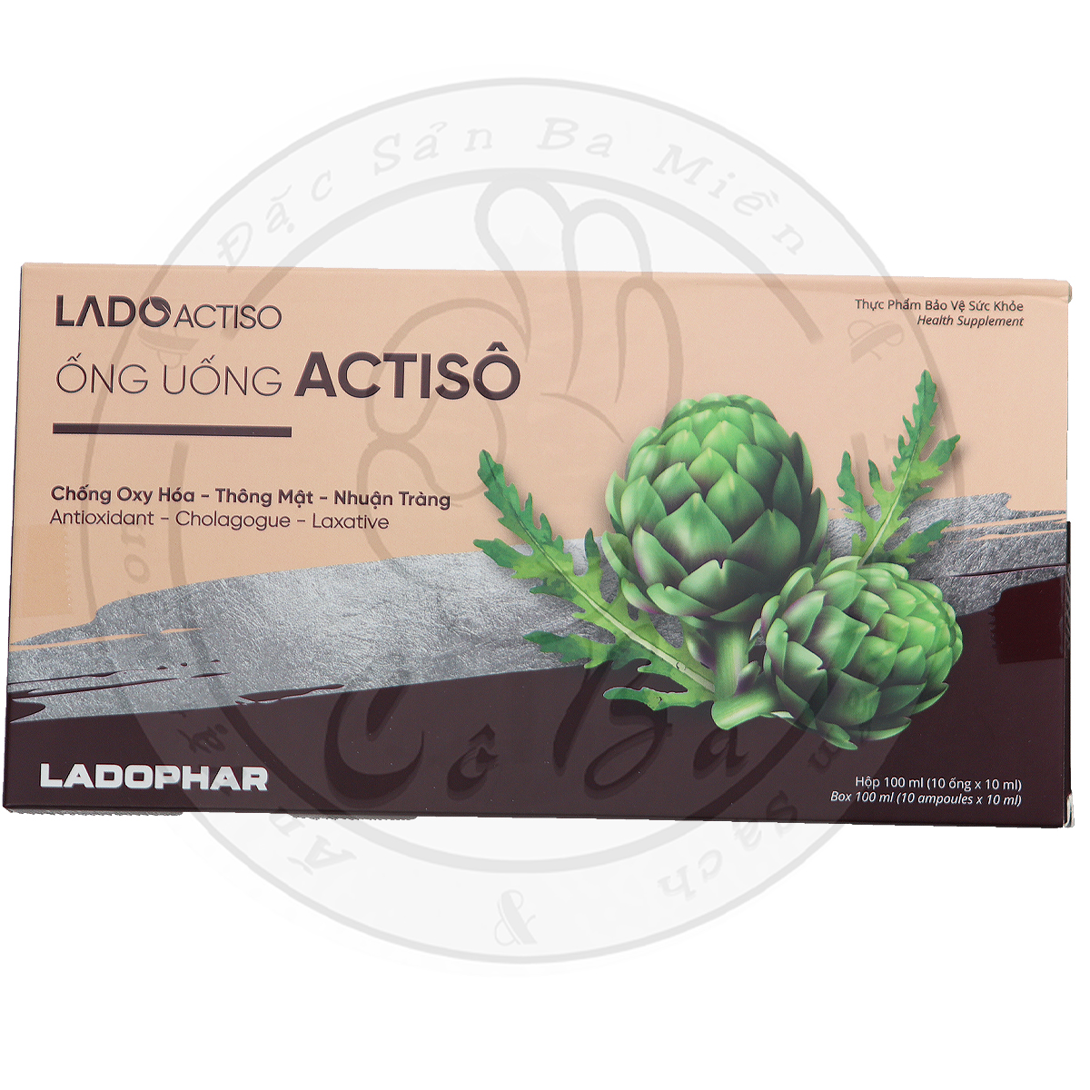 10 hộp ống uống atiso ladophar - hàng chính hãng