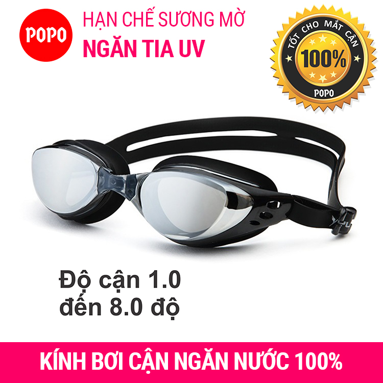 Kính bơi cận 4,0 độ thế hệ mới 610 kiểu dáng thời trang nhỏ gọn chống UV, chống sương mờ POPO Collection