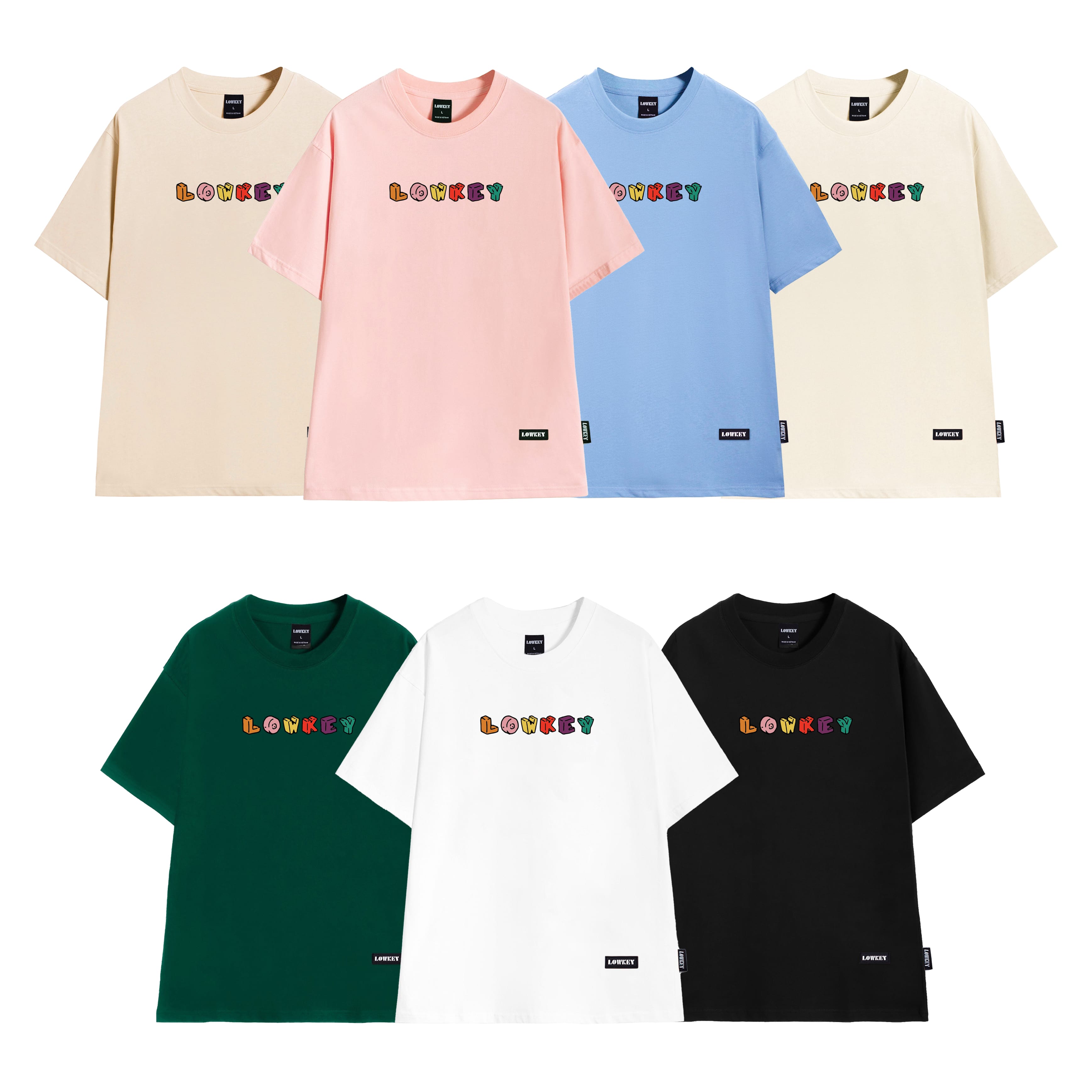 Áo tee unisex oversize in chữ LOWKEY cao cấp K0080 - Form rộng chính hãng dành cho nam nữ