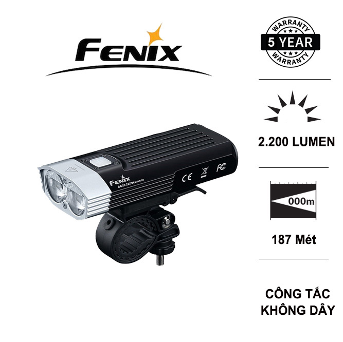 Đèn pin xe đạp FENIX BC30 V2.0 độ sáng 2200lm chiếu xa 187m sử dụng 2 pin