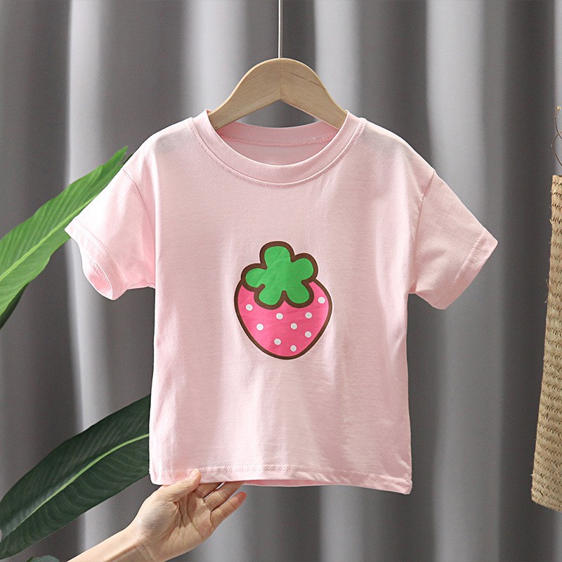 ÁO BÉ GÁI ÁO THUN COTTON CHO BÉ GÁI MẪU MẦU HỒNG CÁ TÍNH