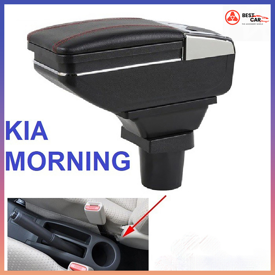 Hộp tỳ tay moning cao cấp hỗ trợ 7 cổng usb mầu đen
