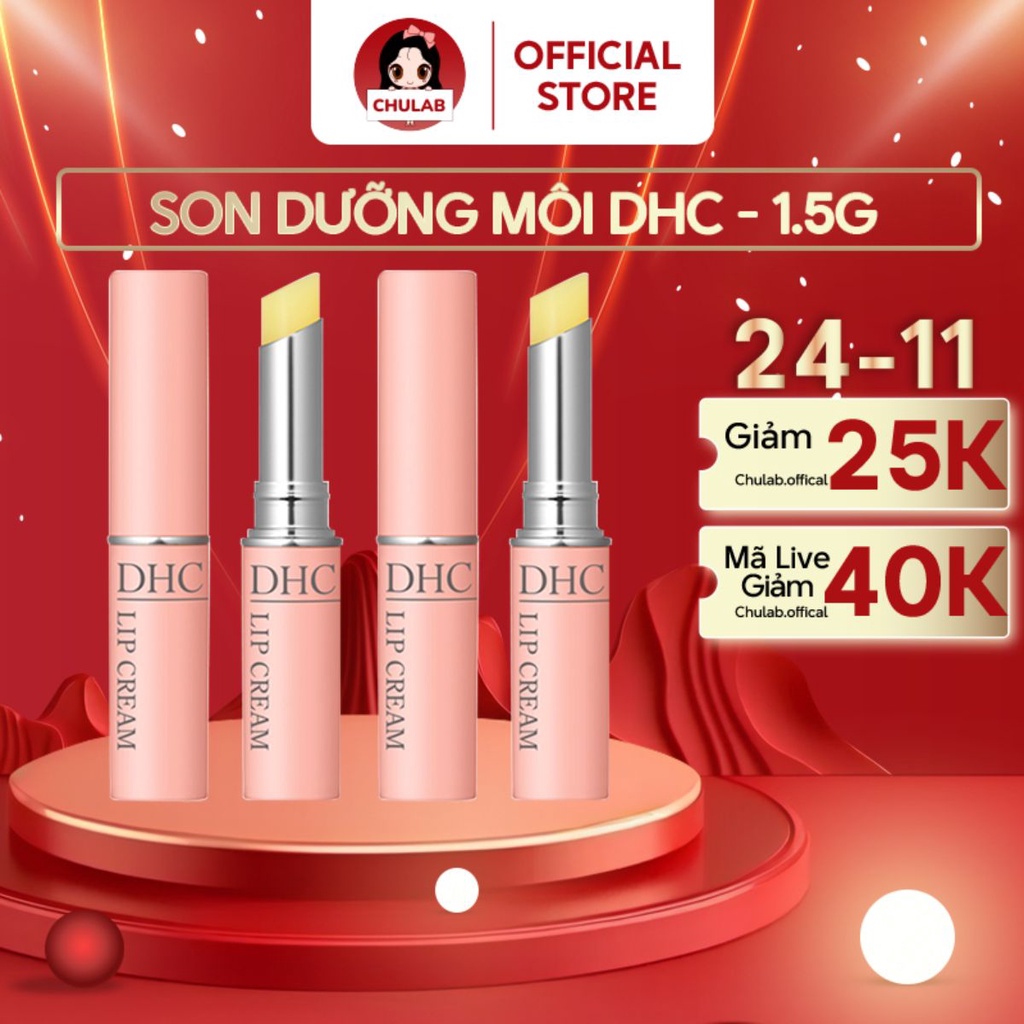 Son dưỡng môi DHC Lip Cream dưỡng ẩm, làm mềm môi 1,5g - Chulab official