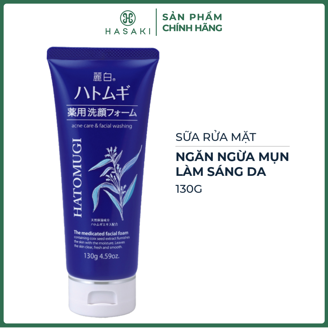 Sữa Rửa Mặt Hatomugi Ý Dĩ Ngừa Mụn, Làm Sáng Da 130g Hasaki Sản Phẩm Chính Hãng