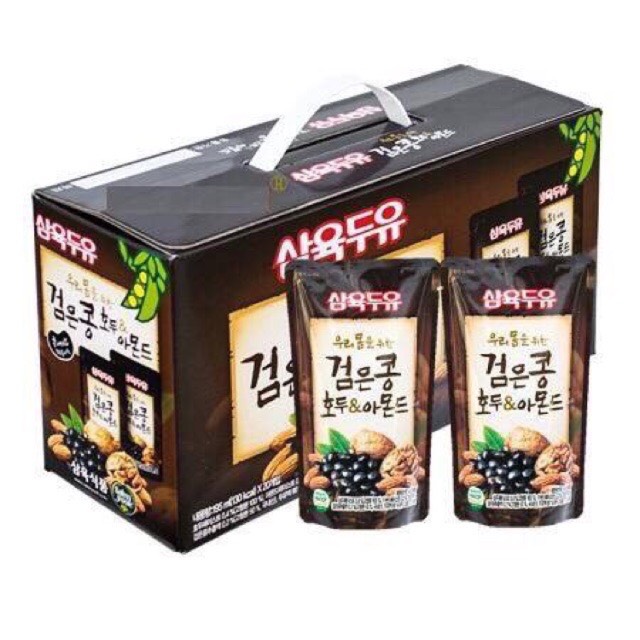 Sữa óc chó hạnh nhân đậu đen Hàn Quốc - thùng 20 túi x 195ml