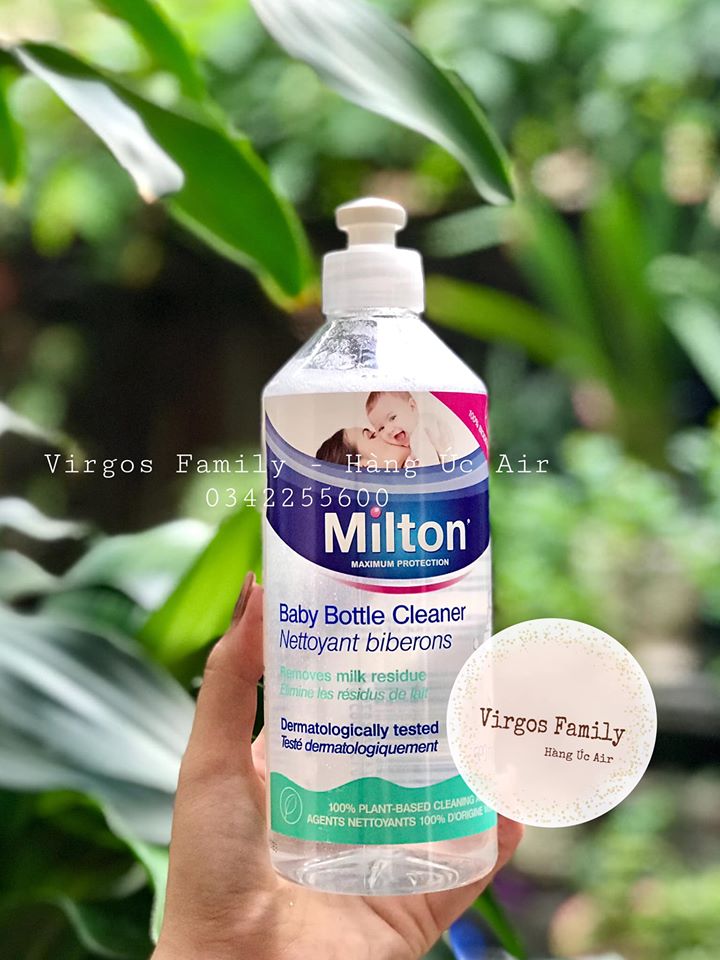 Nước tiệt trùng rửa bình và vật dụng cho bé Milton Baby Bottle Cleaner 500ml
