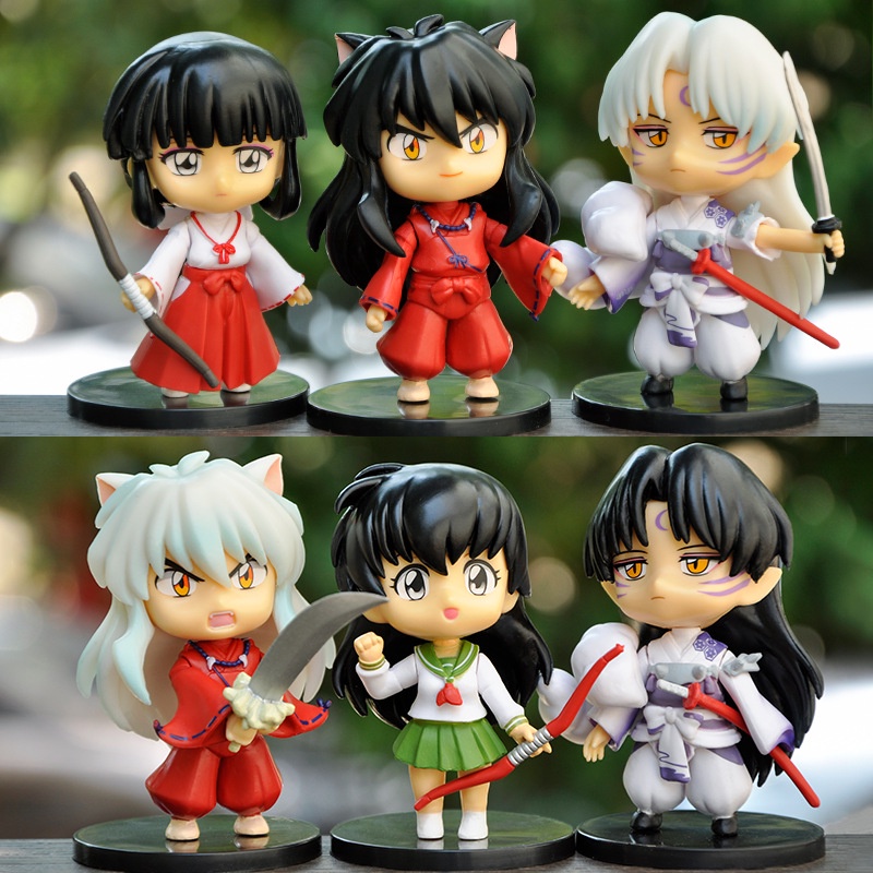 Mô hình nhân vật Inuyasha, Sesshomaru ,Kagome,Kikyo cute chất liệu nhựa cứng và bóng figure