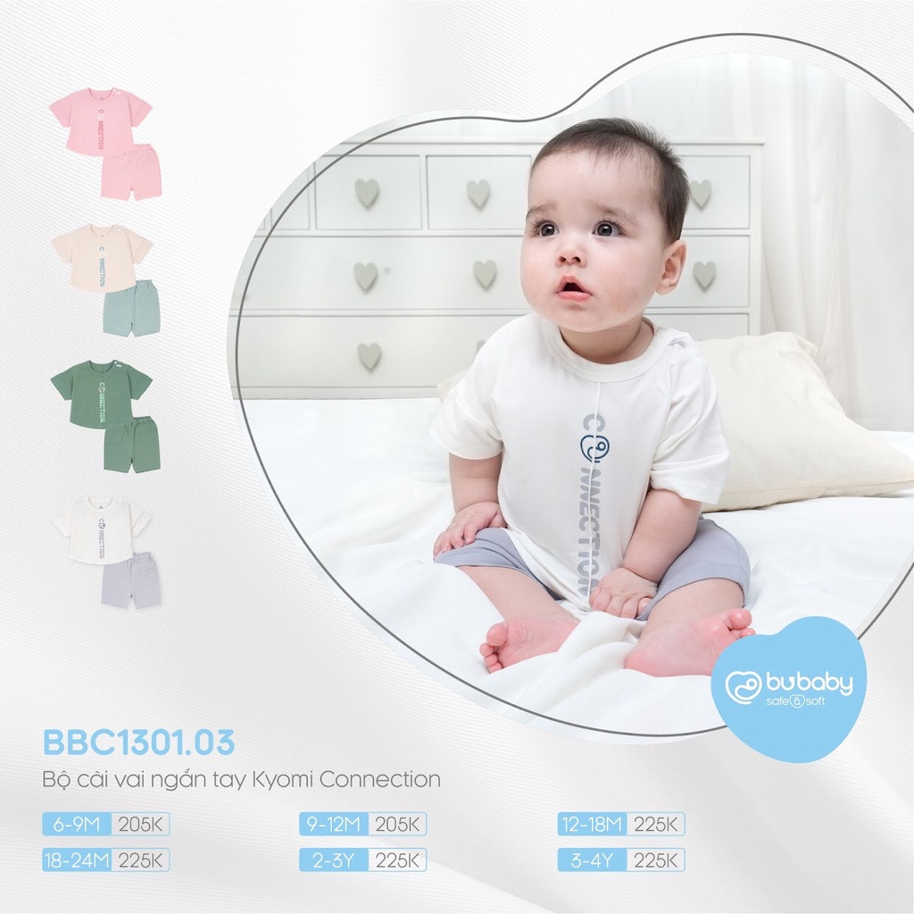 Bộ quần áo cài vai ngắn tay Kyomi Connection BU Baby - Bubaby Bình Dương