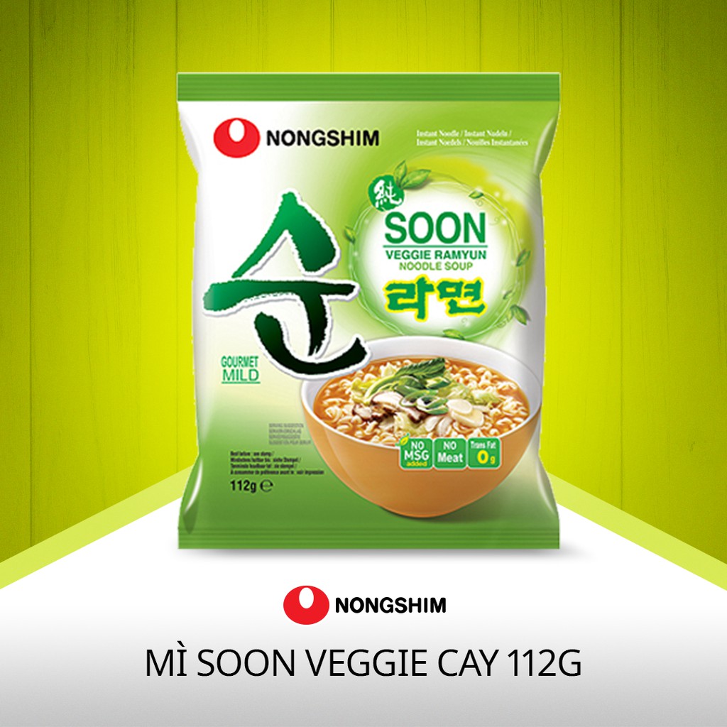 Combo Mì Chay Nongshim Soon Veggie Ramyun 112g - Hàn Quốc