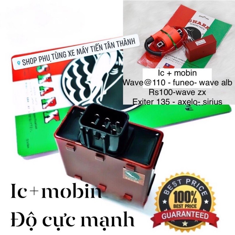 Combo ic độ + mobin SHARK cực mạnh xe máy wave sirius axelo exciter funeo
