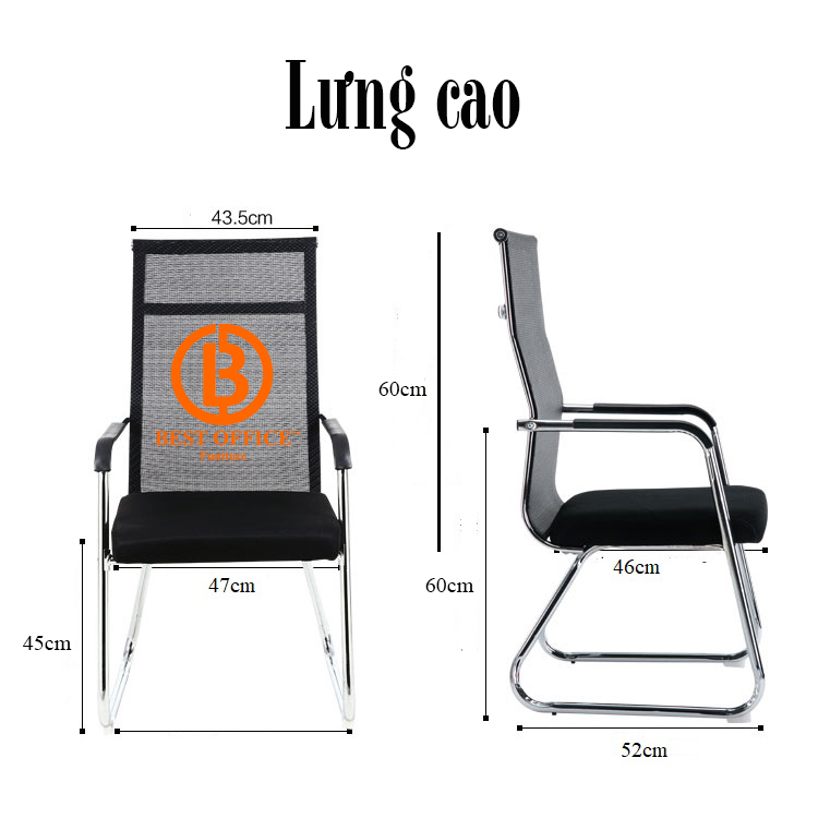 Ghế chân quỳ lưng lưới cao CQ4101 siêu thoáng mát - Chống ê mỏi cổ hiệu quả , ghế văn phòng khung thép bền