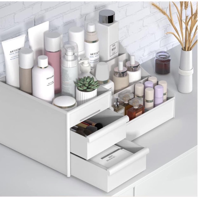 [ LOẠI TỐT ] - KỆ ĐỰNG MỸ PHẨM SIZE LỚN 3 HỌC 3 NGĂN KÉO, KỆ ĐỰNG ĐỒ DÙNG VĂN PHÒNG, ĐỰNG SON MÔI, NƯỚC HOA, ĐỒ DÙNG TRANG ĐIỂM TIỆN DỤNG - NGĂN NẮP, SẠCH SẼ, DỄ TÌM ĐỒ, TIẾT KIỆM THỜI GIAN